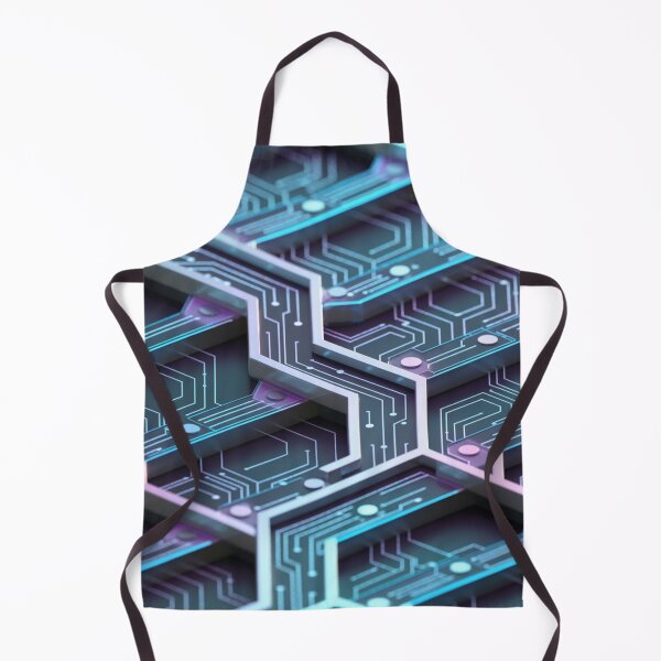 Item preview, Neon Blue & Purple Hexagonal Circuit Board Seamless Pattern designed and sold by Midnight Veil Designs.