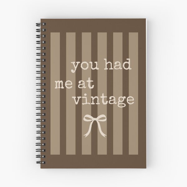 Item preview, You Had Me At Vintage | Thrift Store Quote | Mocha Brown Vertical Stripes designed and sold by Fern and Quill.