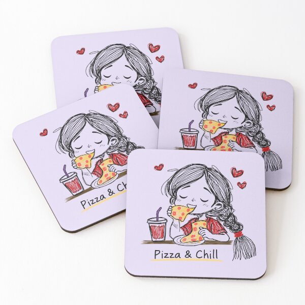 Item preview, Funny Thursday Mood Sticker Pizza and Chill | Relatable Tired Girl Aesthetic Cartoon designed and sold by Moodypops.
