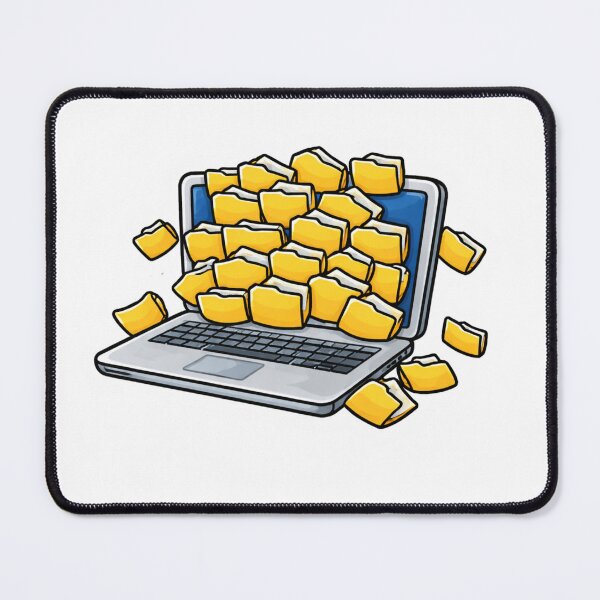 Item preview, Too Many Files Laptop Overload Funny Work From Home Design designed and sold by ZYNORAworld.