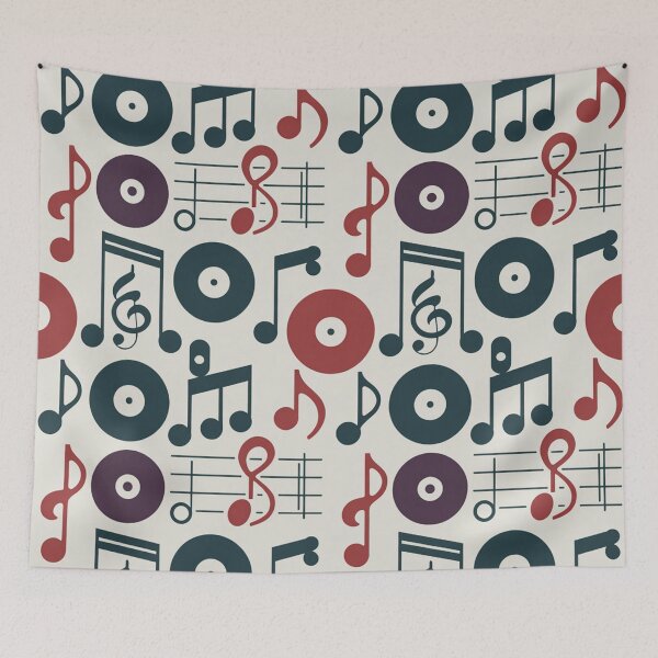 Item preview, Retro Music Notes & Vinyl Records Seamless Pattern designed and sold by Midnight Veil Designs.