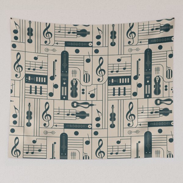 Item preview, Elegant Music Notes & Instruments Seamless Pattern designed and sold by Midnight Veil Designs.