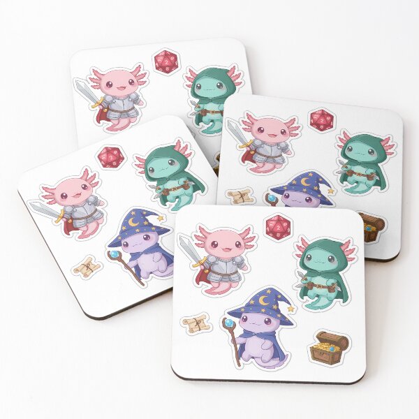 Item preview, Sticker sheets Axolotls playing Dungeons & Dragons, designed and sold by RAgustinusM17.