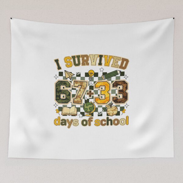 Item preview, I Survived 67+33 Days of School Funny Student Humor designed and sold by gladysenglish.