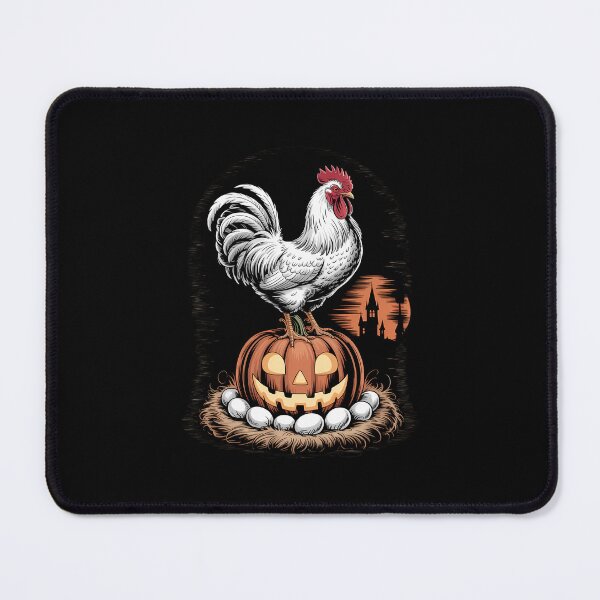 Item preview, Halloween Chicken Halloween Fall Junk Journal white chicken standing proudly on top of a carved jack-o’-lantern designed and sold by Moon-Ape.