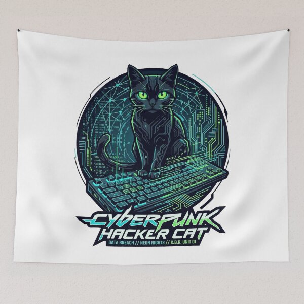 Item preview, Hacker Cat  Anonymous Hacker Shirt designed and sold by KurtByteStudio.