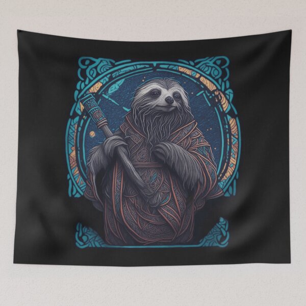 Item preview, Sloth Spirit Animal Totem Art Rave Visionary art  designed and sold by LenariumArt.