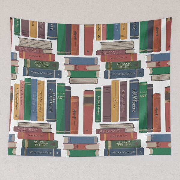 Item preview, Colorful Stacked Books Seamless Pattern designed and sold by Midnight Veil Designs.