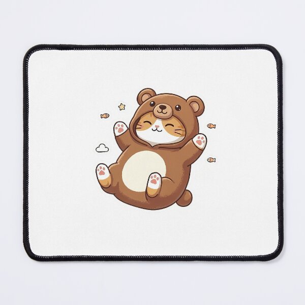 Item preview, Happy Ginger Cat in Cozy Bear Pajamas Kawaii Art designed and sold by NoopnyangStudio.