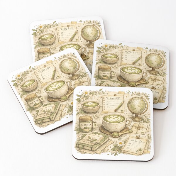 Item preview, Matcha Latte Lay Out designed and sold by BrewmarkStudio.