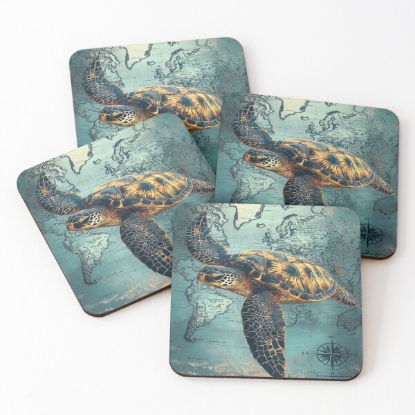 Item preview, Vintage theme sea turtle design  designed and sold by NivyasArtistry.