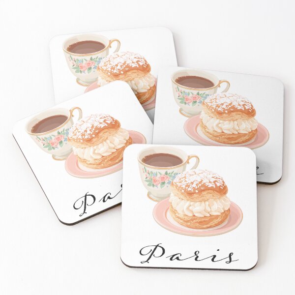 Item preview, Paris-Brest and Coffee Cute French Café Dessert Art designed and sold by BobaBunny76.