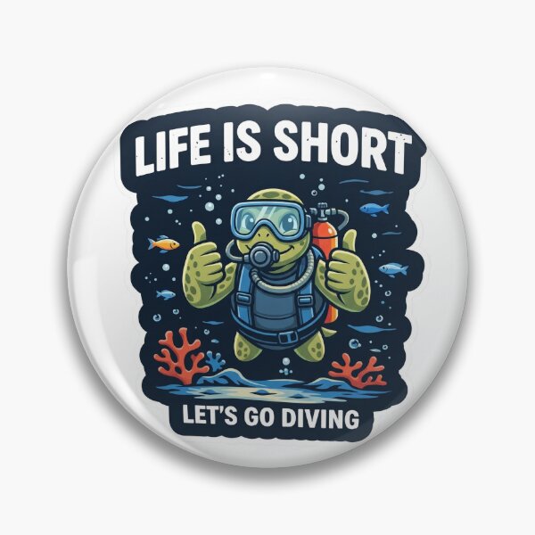 Item preview, Life Is Short Let’s Go Diving – Funny Turtle Scuba Diver Design designed and sold by Brinevex Co..