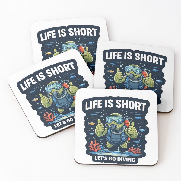 Item preview, Life Is Short Let’s Go Diving – Funny Turtle Scuba Diver Design designed and sold by Brinevex Co..