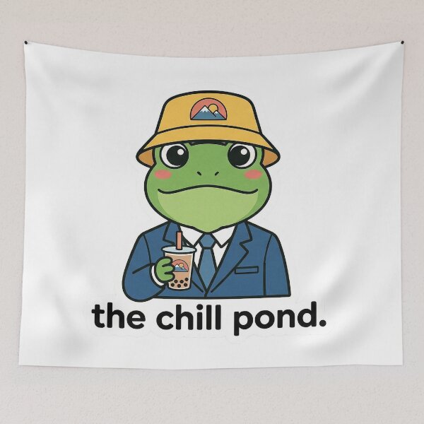 Item preview, Official THE CHILL POND Salaryman Frog - Kawaii Office Lo-fi Vibe designed and sold by The Chill Pond.