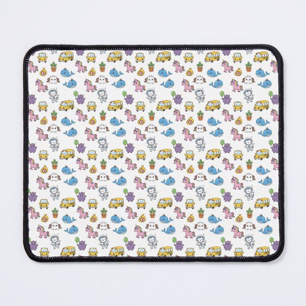 Item preview, Cute Kawaii Animals and School Bus Pattern designed and sold by Snout & Shout..