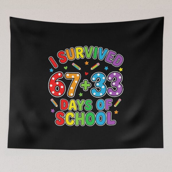 Item preview, I Survived 67+33 Days of School Colorful Kids Celebration designed and sold by gladysenglish.