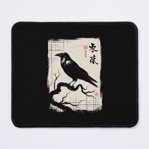 Item preview, Minimalist Raven Japanese Ink Style Bird Illustration designed and sold by titanlevi.