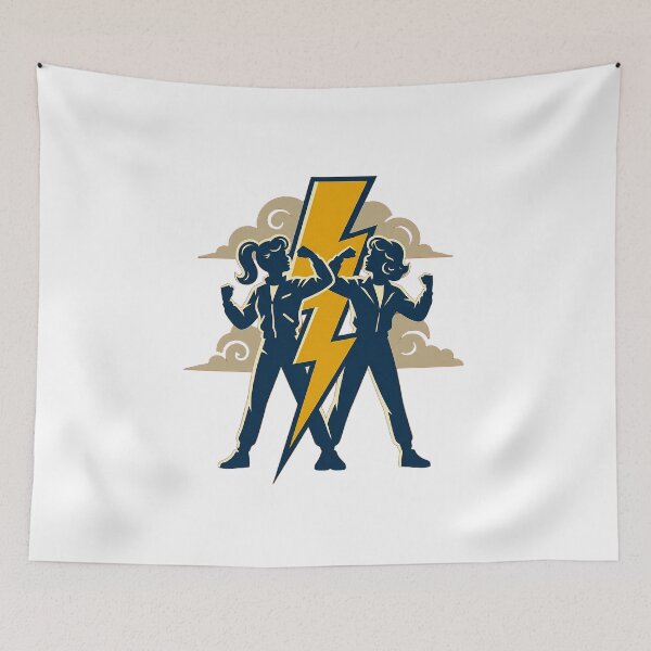 Item preview, HQ Retro Girls Thunder Power Art designed and sold by ABArtByAlexST.
