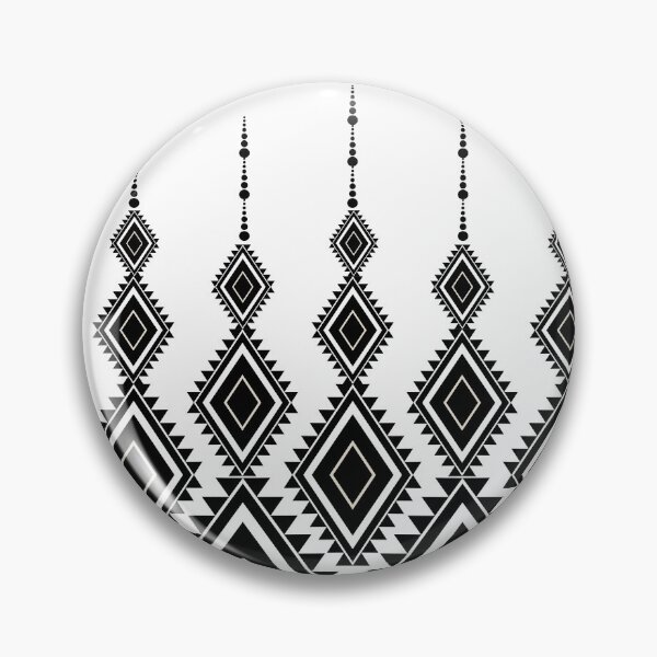 Item preview, Black and white Thai geometric pattern inspired by traditional textile motifs combined with modern minimal aesthetics. designed and sold by Line-Aura.