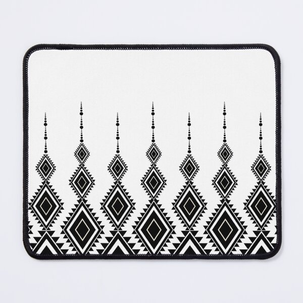 Item preview, Black and white Thai geometric pattern inspired by traditional textile motifs combined with modern minimal aesthetics. designed and sold by Line-Aura.