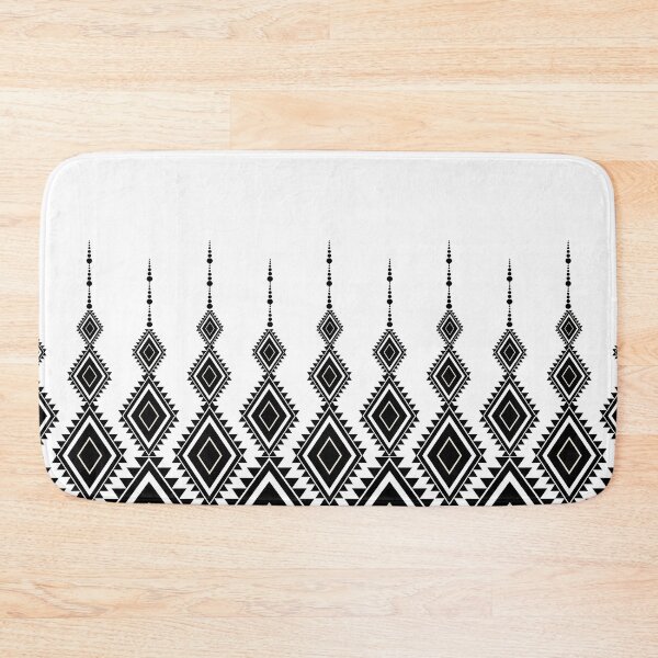 Item preview, Black and white Thai geometric pattern inspired by traditional textile motifs combined with modern minimal aesthetics. designed and sold by Line-Aura.