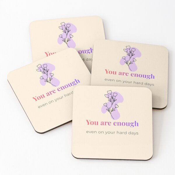 Item preview, You Are Enough Soft Aesthetic Quote | Feminine Self Love Design | Minimalist Floral Motivation designed and sold by PromptCoreNexus.