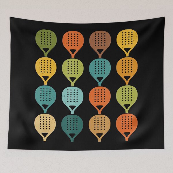 Item preview, Colorful Padel Rackets Pattern Retro Sports  designed and sold by WayTBeenkenArt.