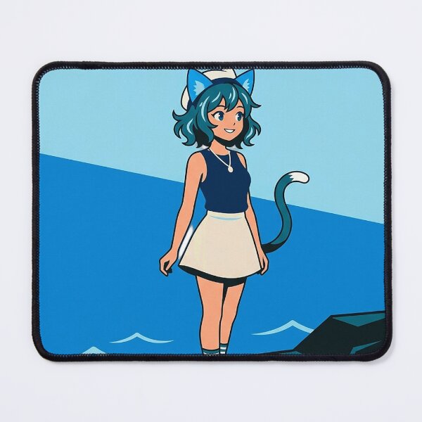 Item preview, UHD Enchanting Ocean Catgirl Anime Portrait designed and sold by ABArtByAlexST.