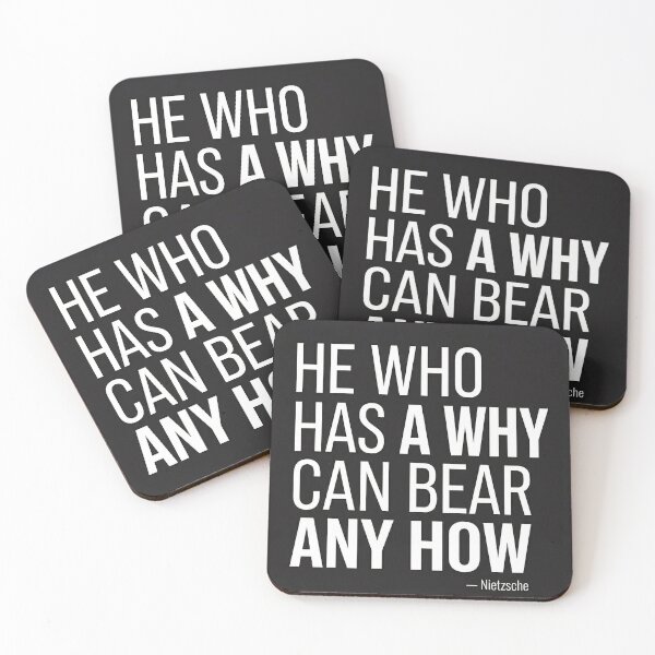 Item preview, He Who Has A Why Nietzsche Quote Minimalist Typography designed and sold by Midnight Replay.