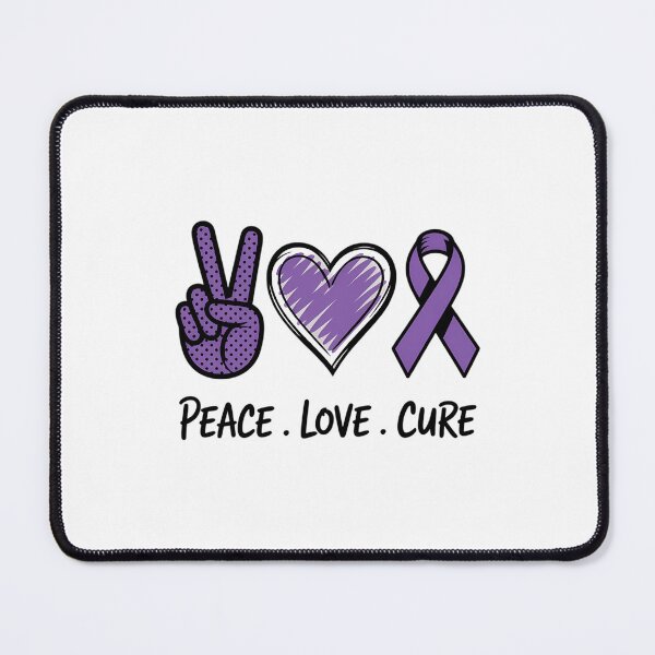 Item preview, Peace Love Cure Pancreatic Cancer Purple Ribbon Pancreatic Cancer Awareness designed and sold by VENOM0RIOT.