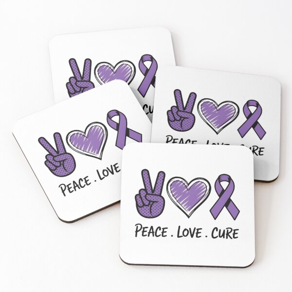 Item preview, Peace Love Cure Pancreatic Cancer Purple Ribbon Pancreatic Cancer Awareness designed and sold by VENOM0RIOT.