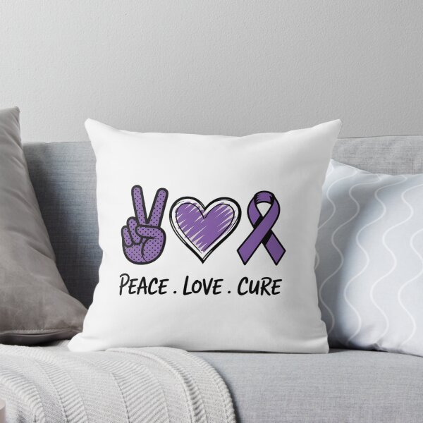 Item preview, Peace Love Cure Pancreatic Cancer Purple Ribbon Pancreatic Cancer Awareness designed and sold by VENOM0RIOT.