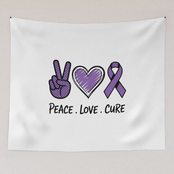 Item preview, Peace Love Cure Pancreatic Cancer Purple Ribbon Pancreatic Cancer Awareness designed and sold by VENOM0RIOT.