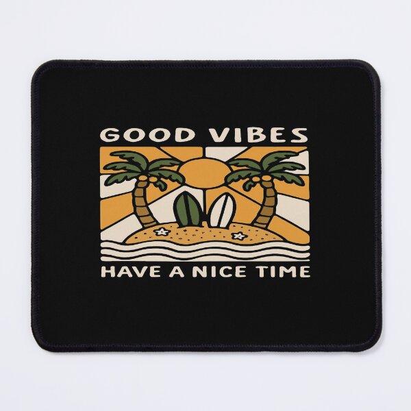 Item preview, Good Vibes Tropical Beach Art • Surfboards & Palm Trees • Retro Sunshine Summer Design designed and sold by Bright Nest Studio.