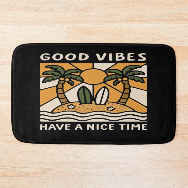 Item preview, Good Vibes Tropical Beach Art • Surfboards & Palm Trees • Retro Sunshine Summer Design designed and sold by Bright Nest Studio.