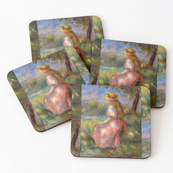 Item preview, Jeune Fille En Rose by Pierre-Auguste Renoir: Romantic Impressionist Garden Posterv designed and sold by artofuniverse.