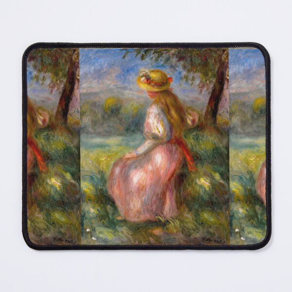 Item preview, Jeune Fille En Rose by Pierre-Auguste Renoir: Romantic Impressionist Garden Posterv designed and sold by artofuniverse.