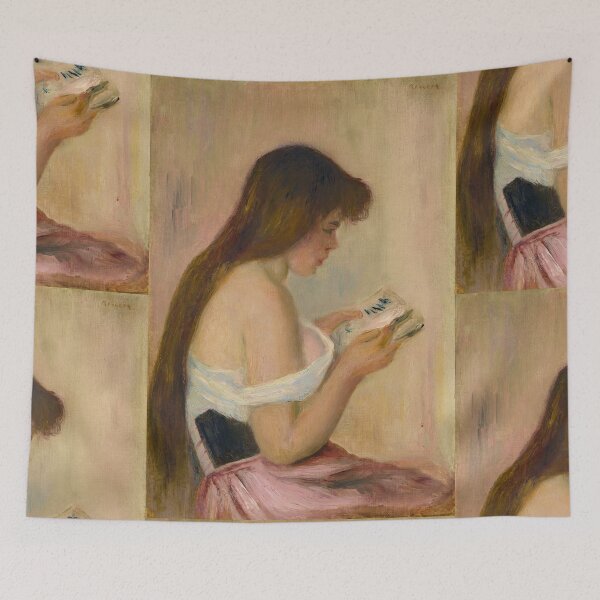 Item preview, Jeune Fille Lisant by Pierre-Auguste Renoir: Romantic Impressionist Portrait designed and sold by artofuniverse.