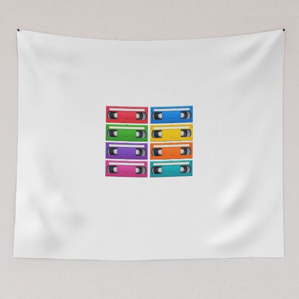 Item preview, Colorful VHS Tapes – Retro 80s 90s Nostalgia Video Cassette Grid Design designed and sold by Fleetwood1994.