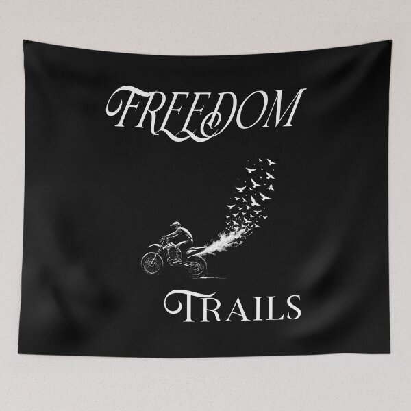 Item preview, Freedom Trails – Dirt Bike Motocross Rider with Flying Birds Hard Enduro Riders Motorcycle Motorsport Fans designed and sold by Jt41.