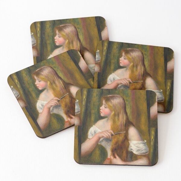 Item preview, Jeune Fille Se Peignant La Toilette by Pierre-Auguste Renoir: Impressionist Poster designed and sold by artofuniverse.