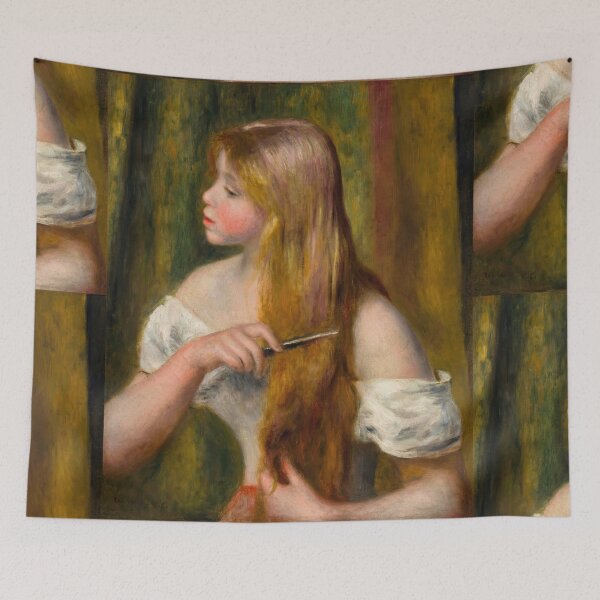 Item preview, Jeune Fille Se Peignant La Toilette by Pierre-Auguste Renoir: Impressionist Poster designed and sold by artofuniverse.