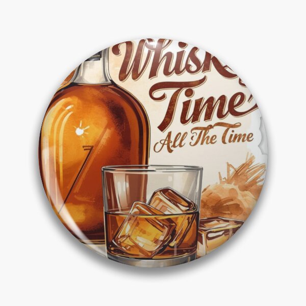 Item preview, Whiskey Time All The Time Sticker | Vintage Whiskey Bottle & Glass Aesthetic | Alcohol Lover Sticker designed and sold by ClickToSticker.