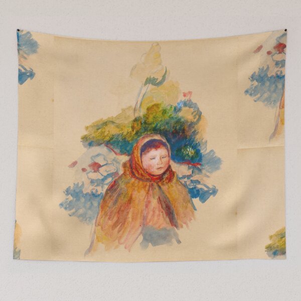 Item preview, Jeune Paysanne by Pierre-Auguste Renoir: Impressionist Child Portrait Poster designed and sold by artofuniverse.