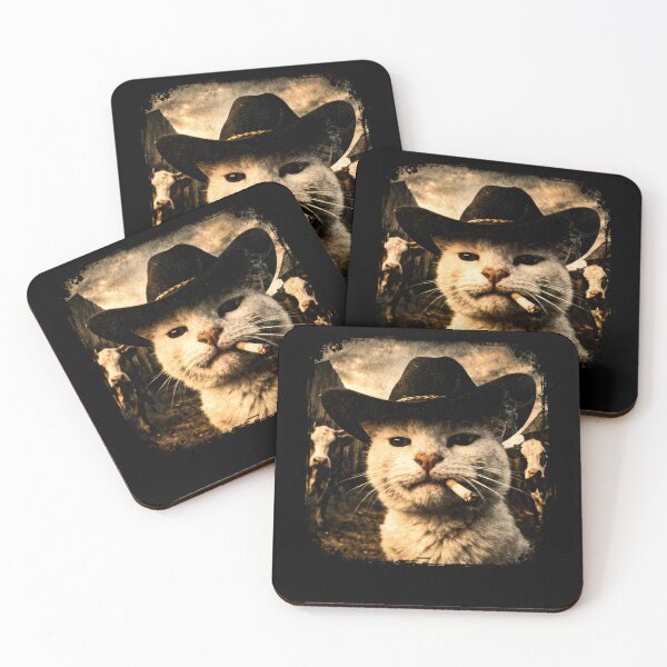 Item preview, Funny Cowboy Cat Western Ranch Vintage Art designed and sold by margamPagenberg.