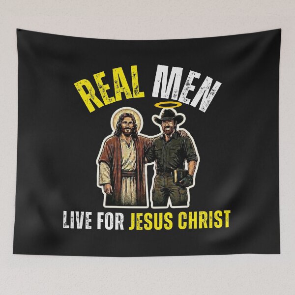 Item preview, REAL MEN LIVE FOR CHRIST | CHUCK NORRIS designed and sold by UnboundFull.