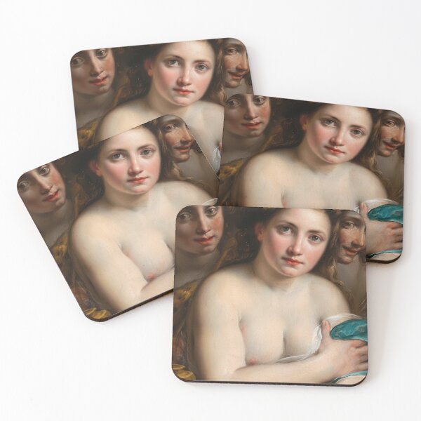 Item preview, Mary Magdalene with Saint John Baroque Religious Painting designed and sold by TheSoulOfArt.