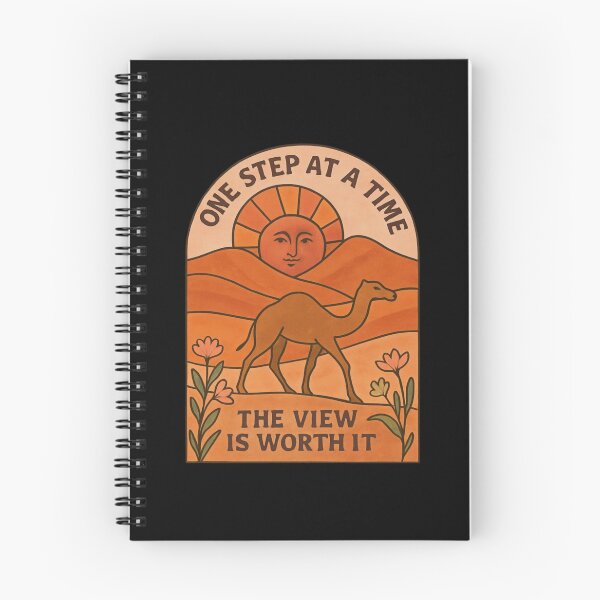 Item preview, One Step at a Time Desert Art • Camel Journey Motivation • Warm Retro Travel Design designed and sold by Bright Nest Studio.
