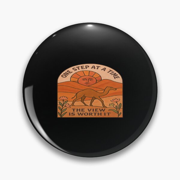 Item preview, One Step at a Time Desert Art • Camel Journey Motivation • Warm Retro Travel Design designed and sold by Bright Nest Studio.